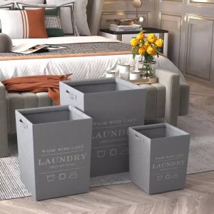 3 Boites de Rangement en Tissu LAUNDRY